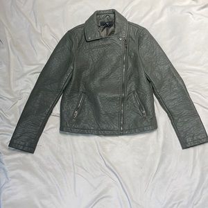 Olive faux leather jacket